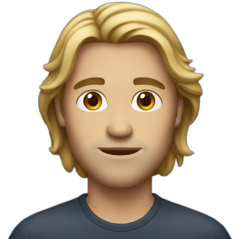 Man middle long dark blond hair emoji