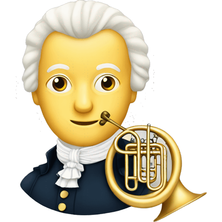 Mozart and a French horn emoji