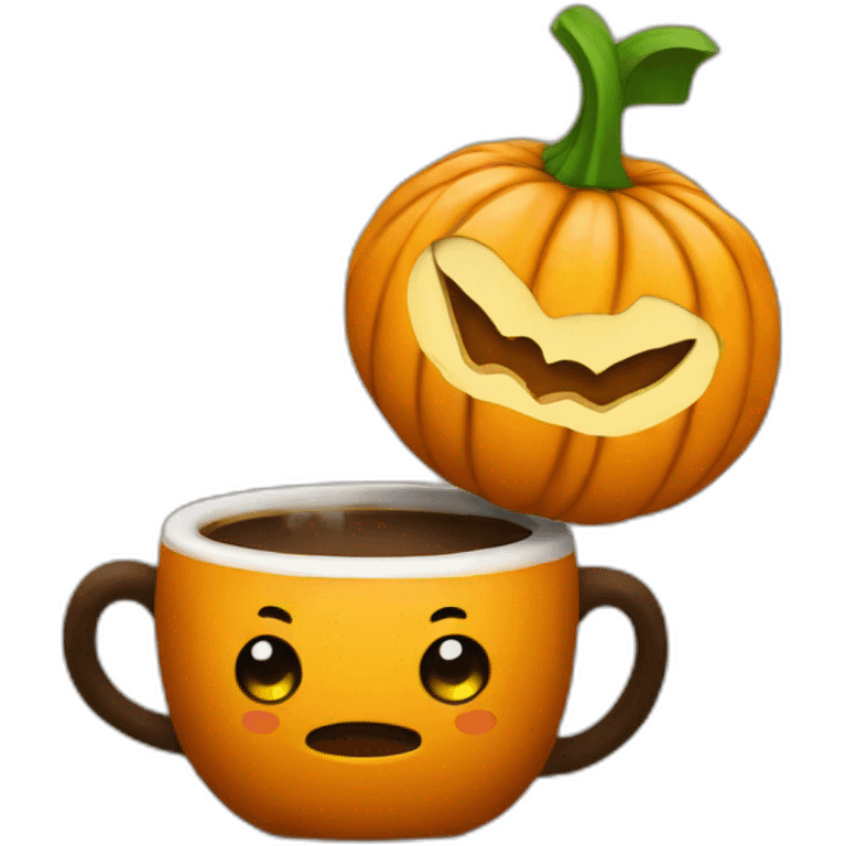 Coffee with pumpkin emoji