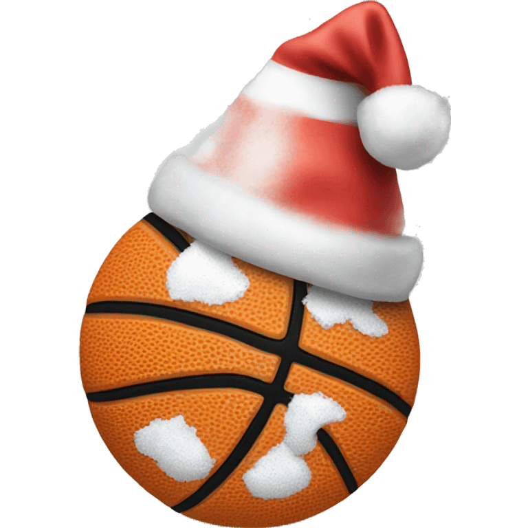 create a basketball with a Santa hat on it emoji