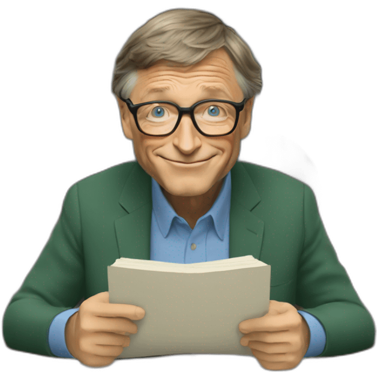 BILL GATES LEYENDO emoji