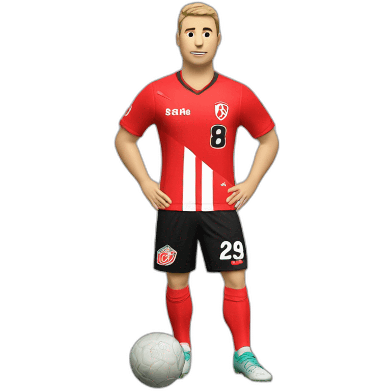 player stade brestois 29 color red with logo SB29 emoji