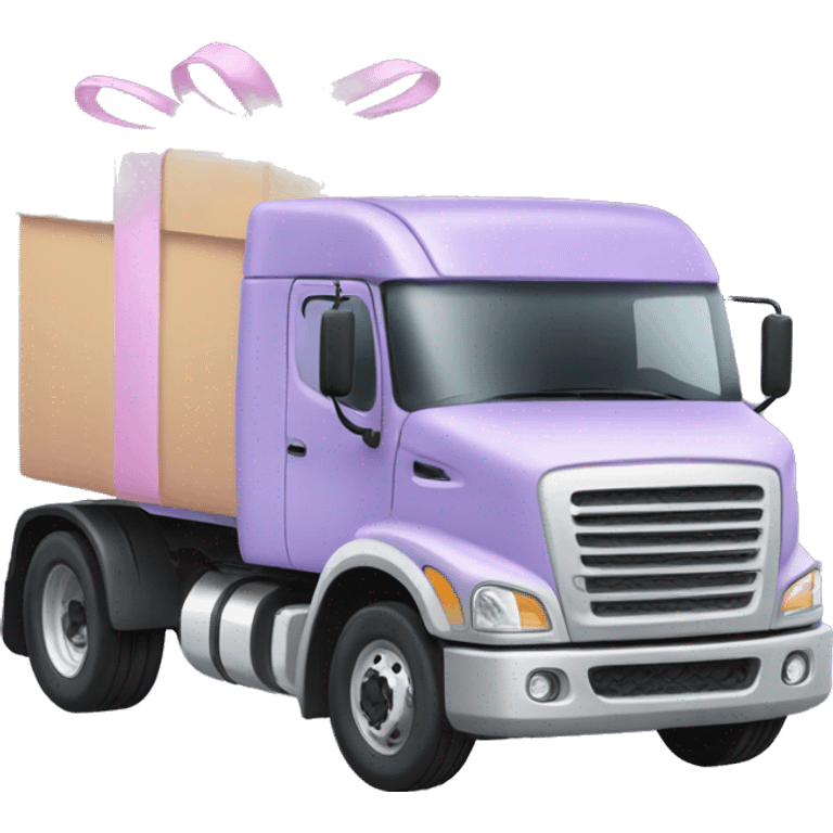 Pastel purple truck named LDO with rex gift boxes  emoji