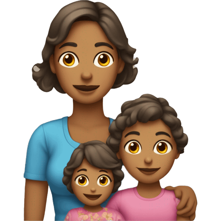 Mamá papá y dos hijas emoji