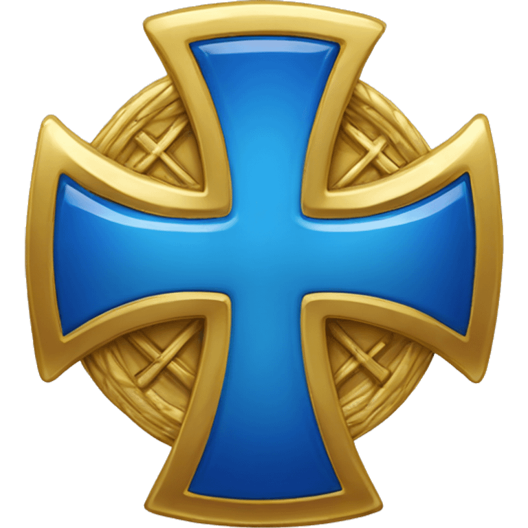 Badge of the cross, goldand blue  emoji