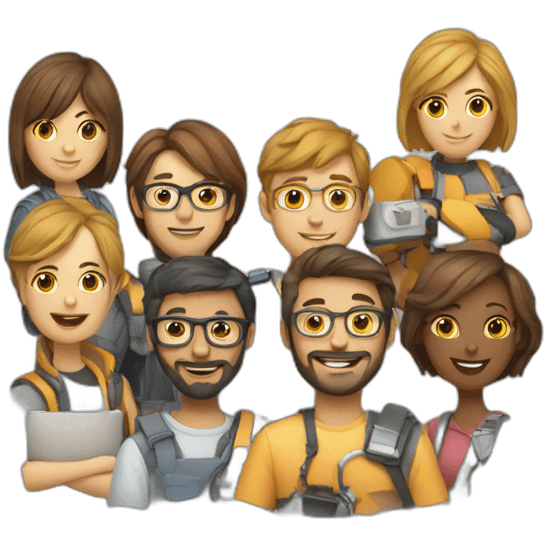 Team of software developers working together emoji