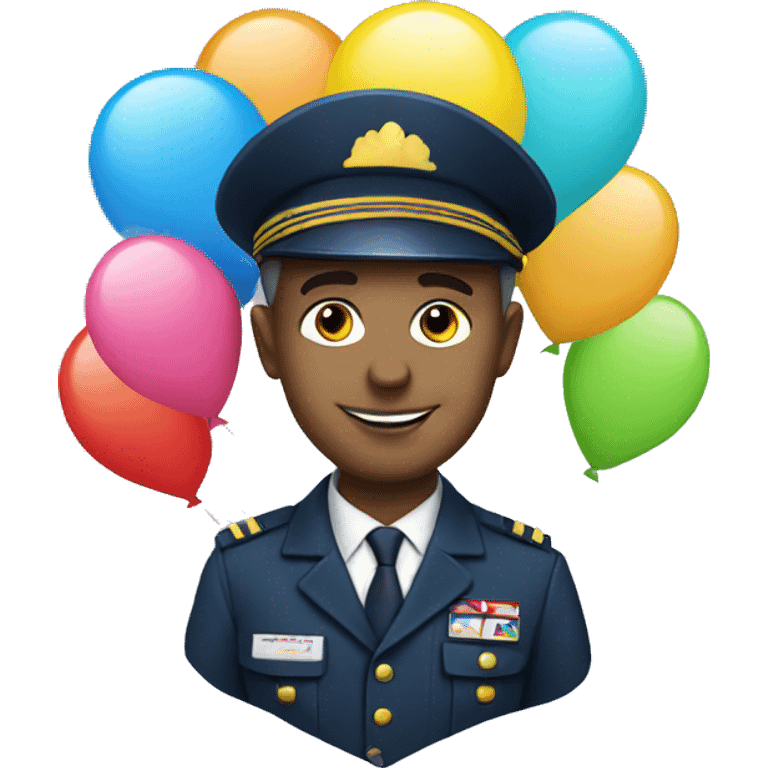 pilot with balloons  emoji