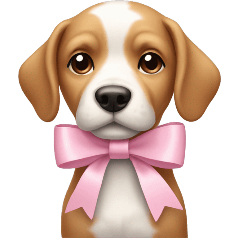 Dog with a light pink bow emoji