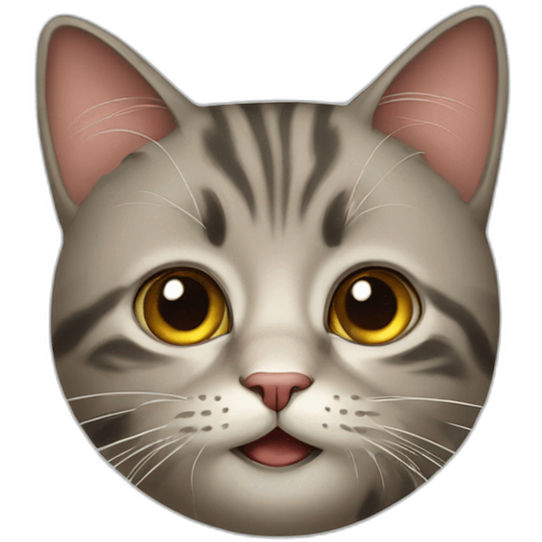  cat with funny face emoji