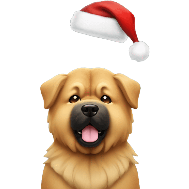 Cane chow chow nero con capello Babbo natale emoji