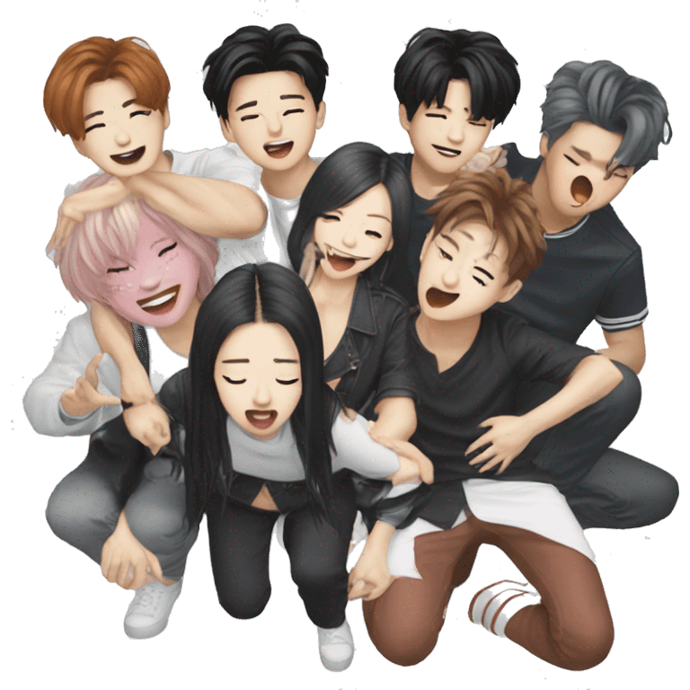 K-pop group photo moments emoji