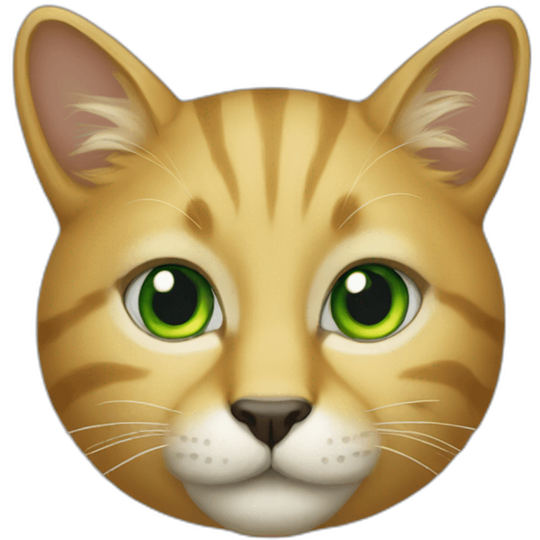 Golden cat green eyes emoji