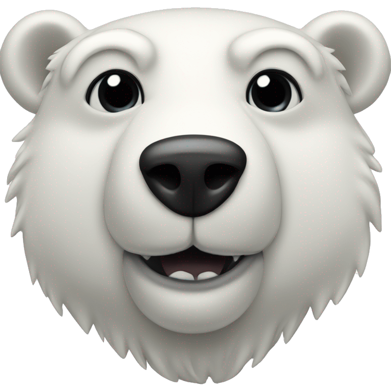 bust of an anthropomorphic polar bear with black hair in its head and three black dots in its muzzle emoji