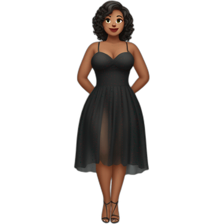 full body curvy beauty transparent dress emoji