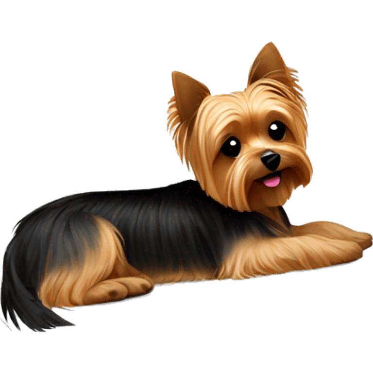 Yorkie laying on the pillow  emoji