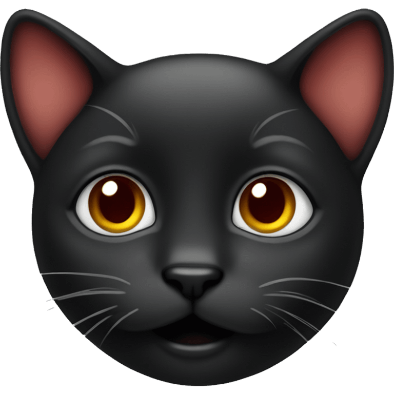 Black baby cat with red cheeks emoji