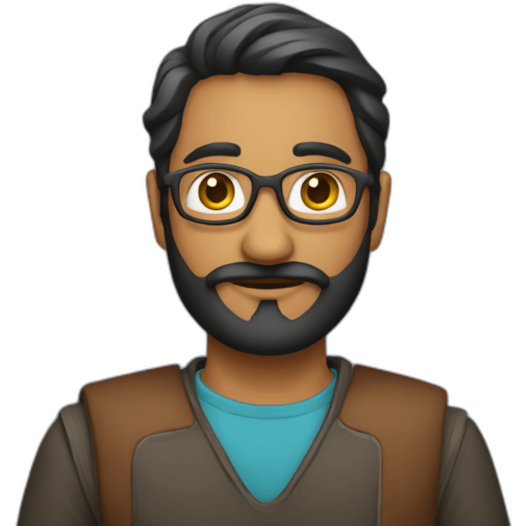 brown indian software engineer with anchor beard emoji