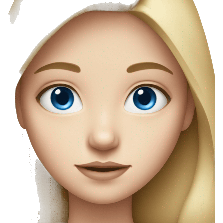 close-up portrait of girl with blue eyes emoji