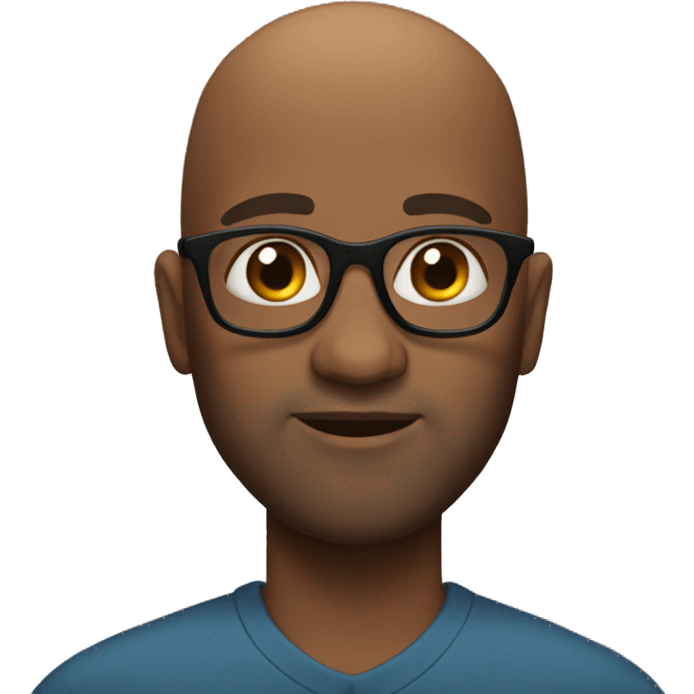 Black bald man emoji