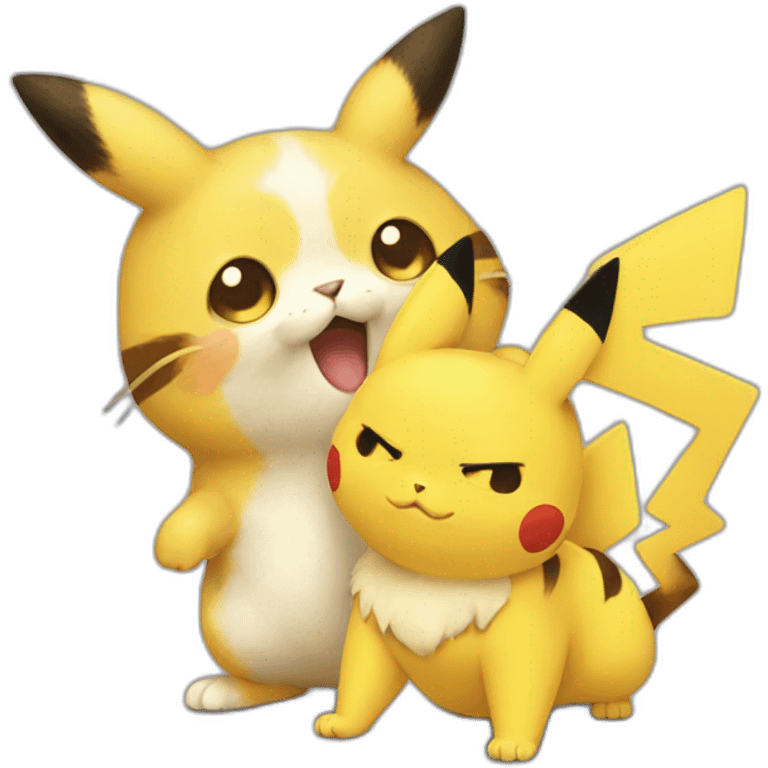 pikachu and cat emoji