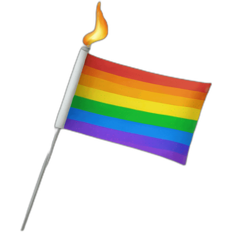 raimbow flag in fire emoji