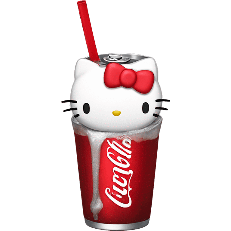 Hello Kitty drinking Diet Coke  emoji