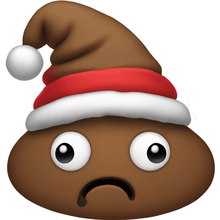 Poop wearing a Christmas hat emoji