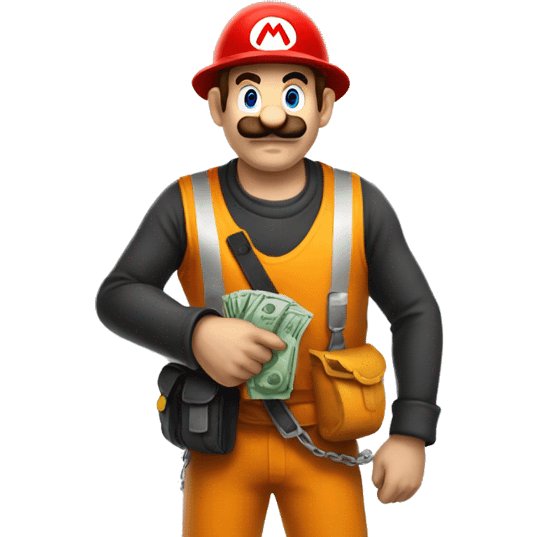 Mario miner looks like holding Bitcoin emoji