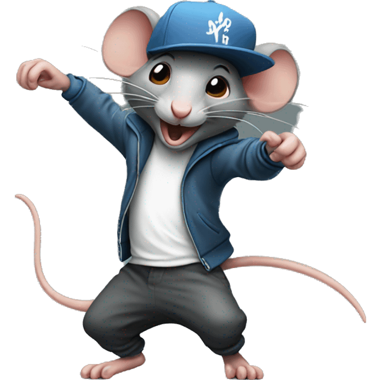 Rat dancing hip hop emoji