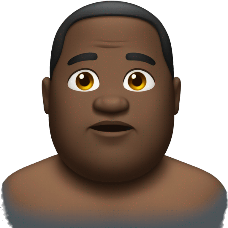 Fat black guy with no shirt  emoji