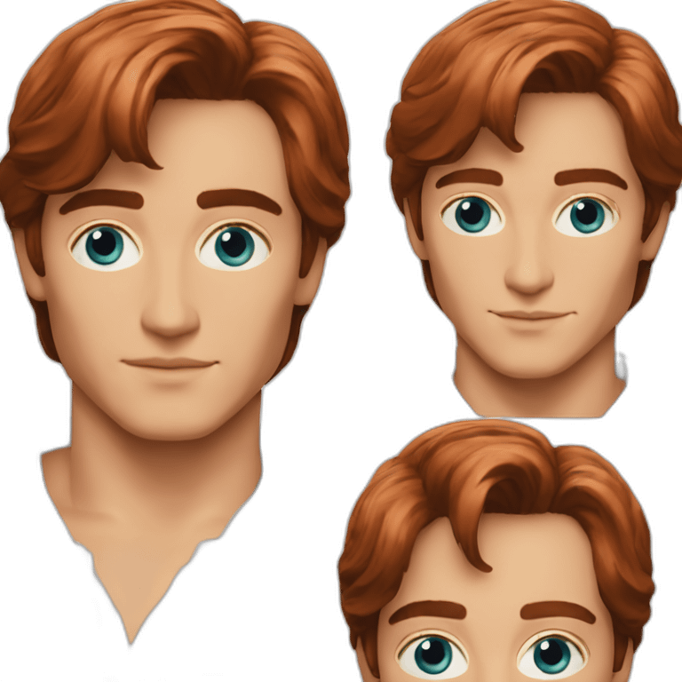 Alain Delon young programmer blue eyes short red hair emoji