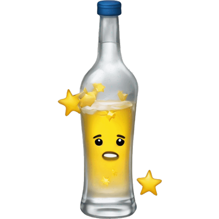 a little star dribbling vodka emoji