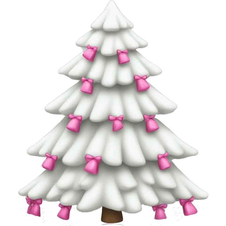 white christmas tree with pink bows  emoji