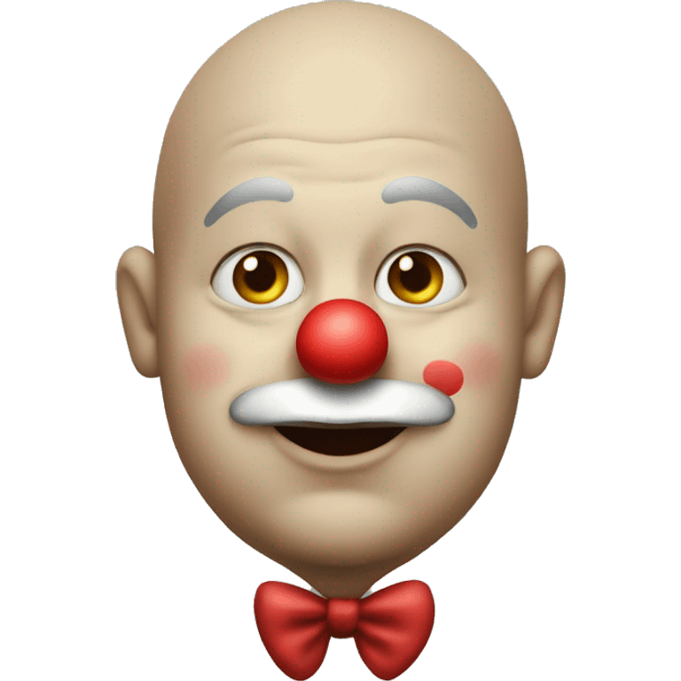 A fat clown with red nose and no hair emoji