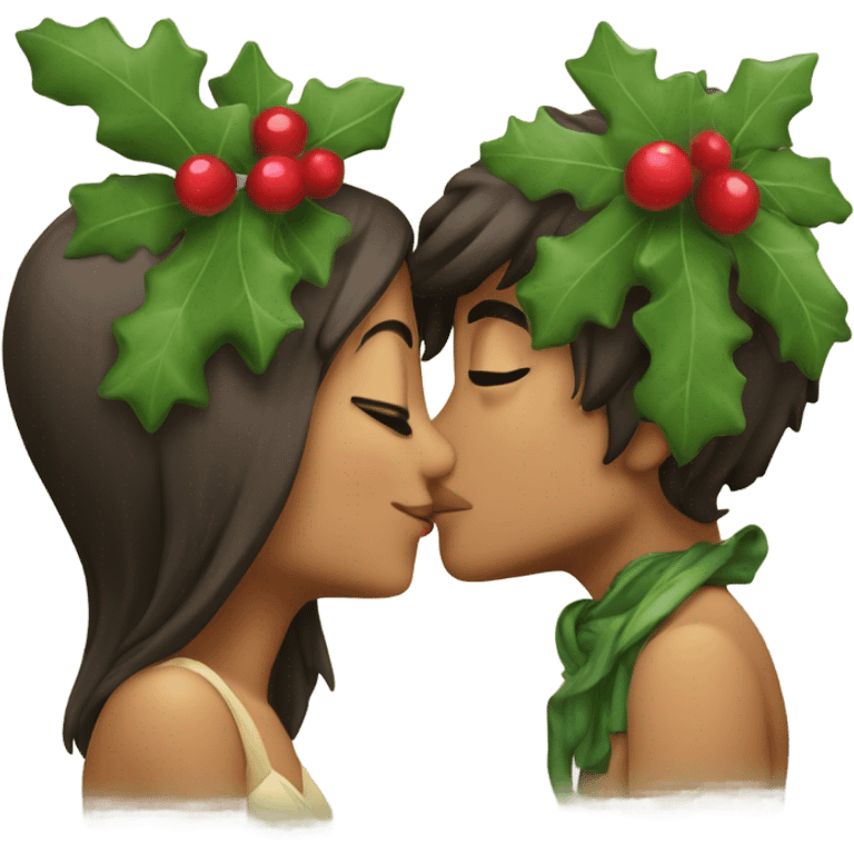 Kiss under mistletoe  emoji