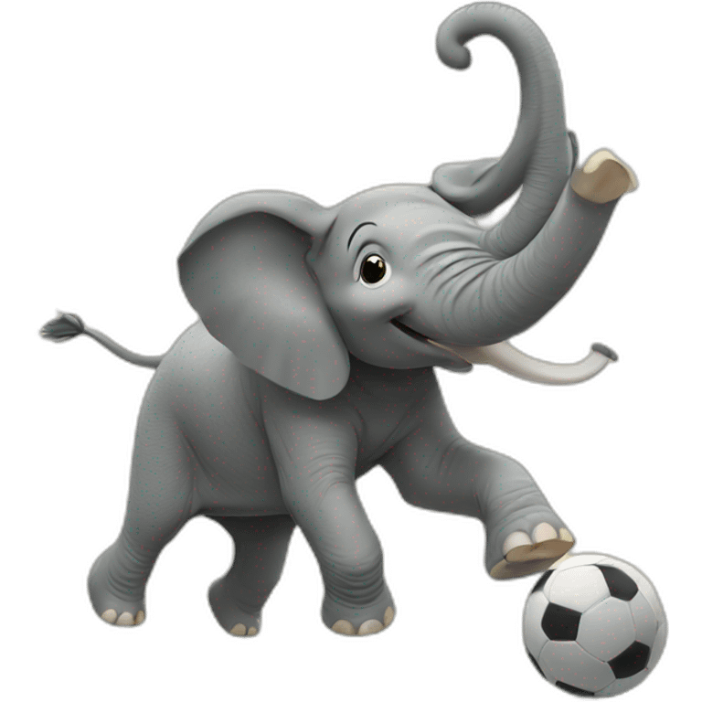 elephant playing football emoji