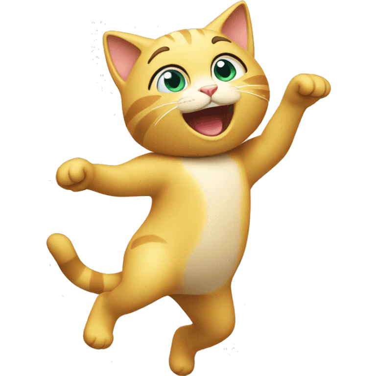 Blonde cartoon cat dancing 3d emoji