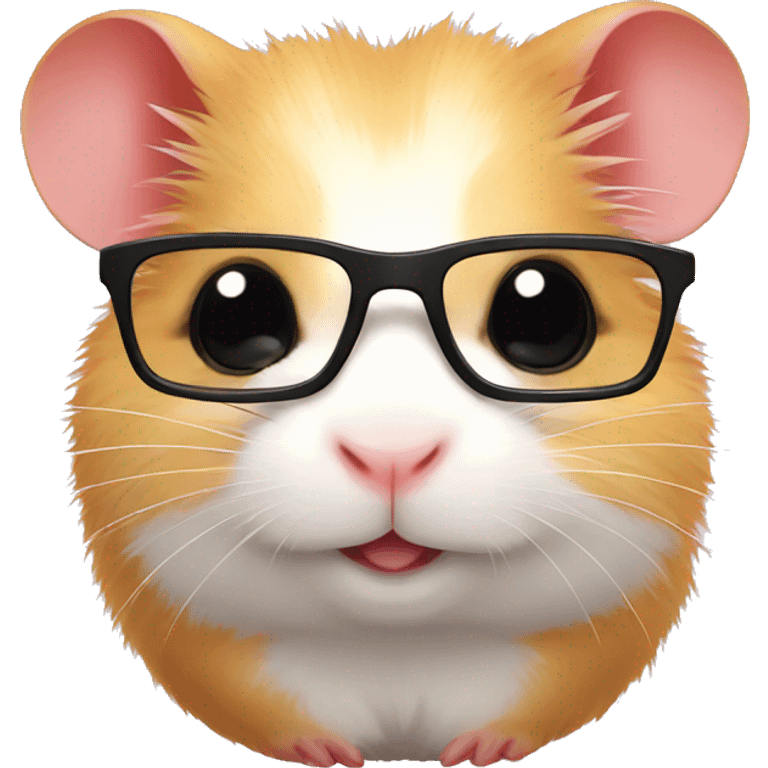 hamster in square glasses designer emoji