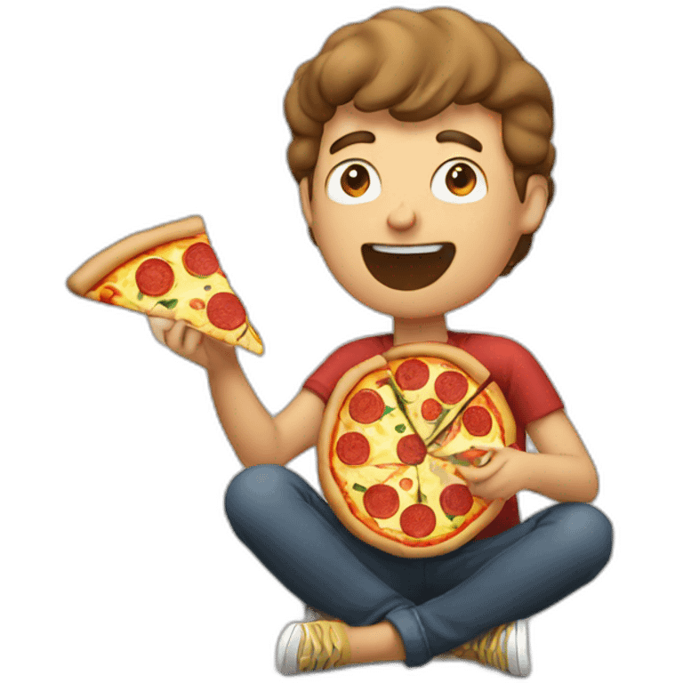 guy eating a pizza emoji