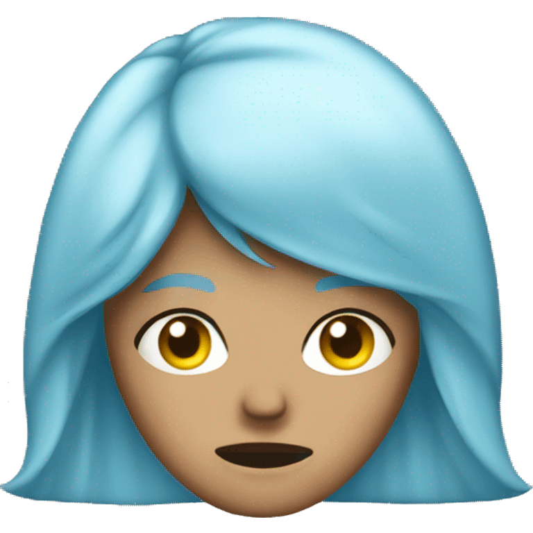 Light blue haired woman dissapointed emoji