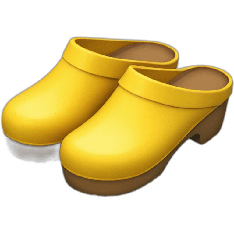 Two yellow clogs with closed heel emoji