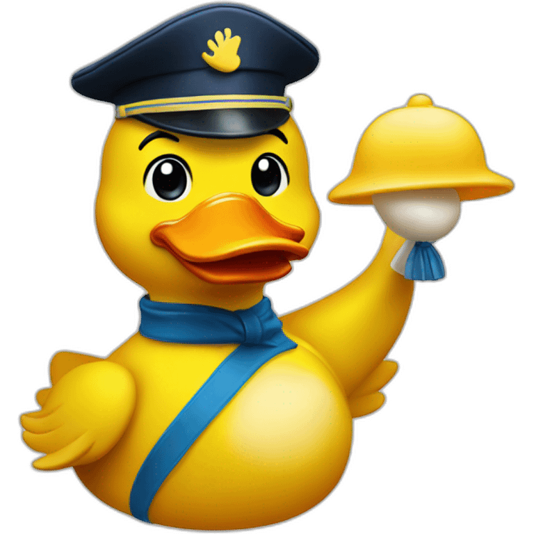 saluting rubber duck emoji