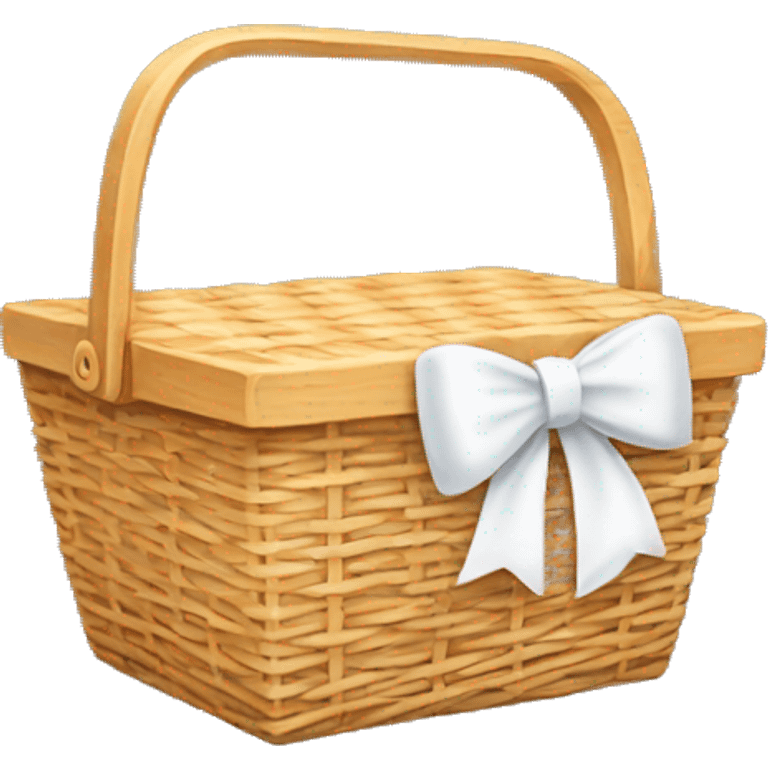 picnic basket with a white bow on it emoji