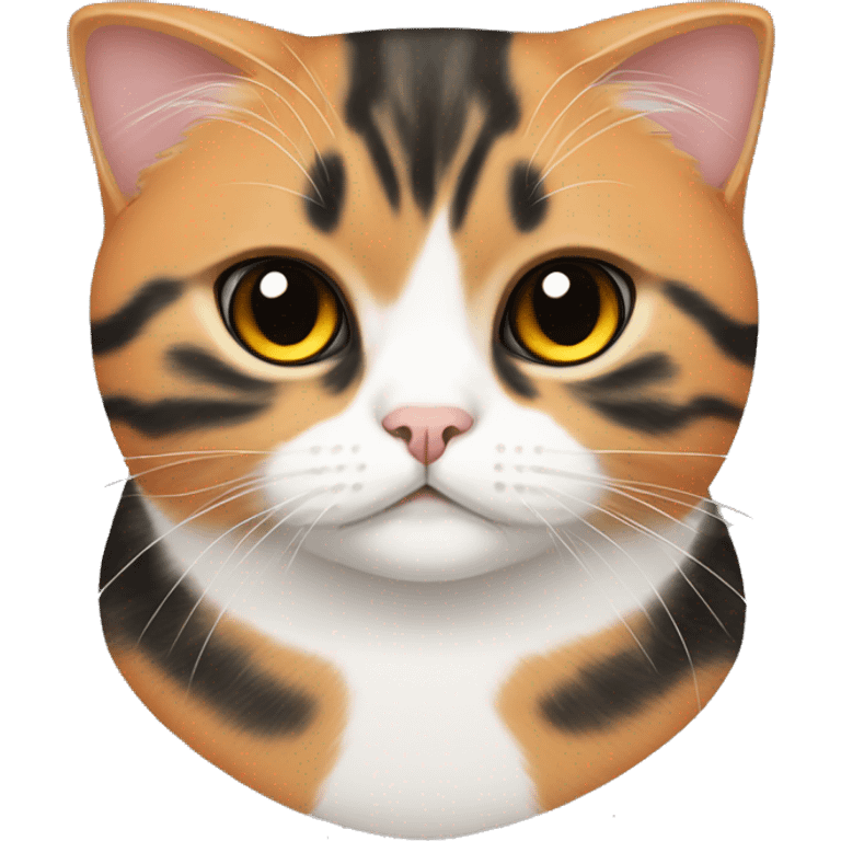 Scottish fold orange and black cat emoji