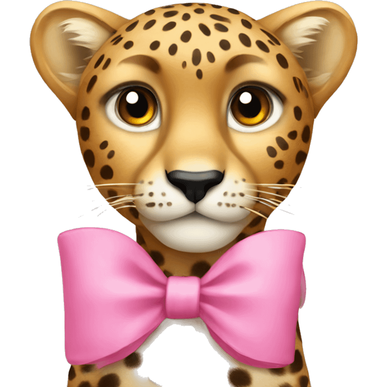 Cheetah with pink bow emoji