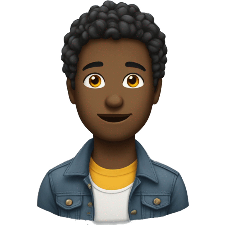 jeune homme métisse avec beaucoup de cheveux emoji