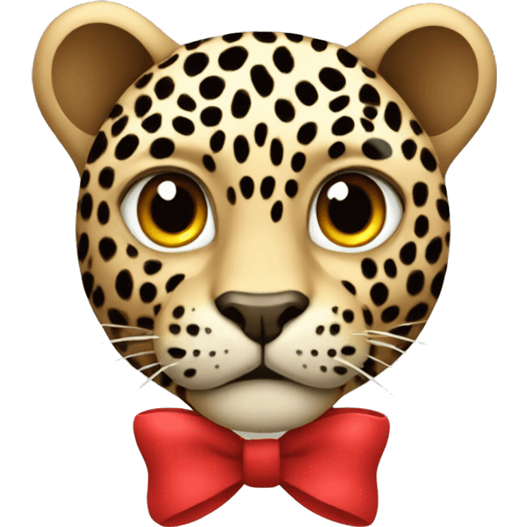 leopard with a red bow  emoji