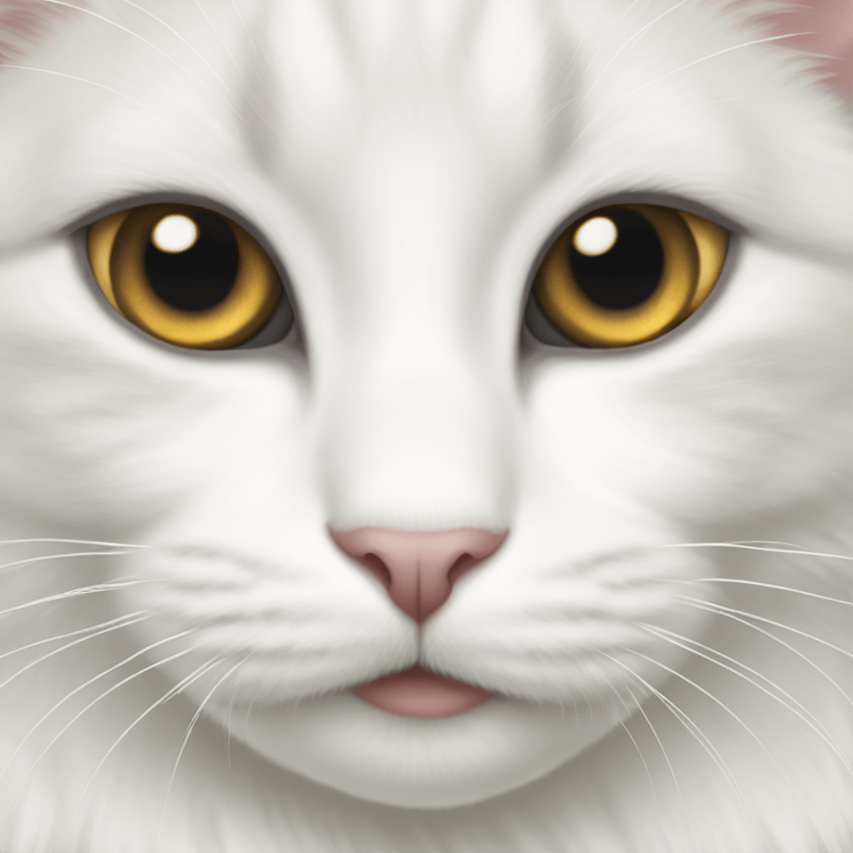 A white cat with hetachromia emoji