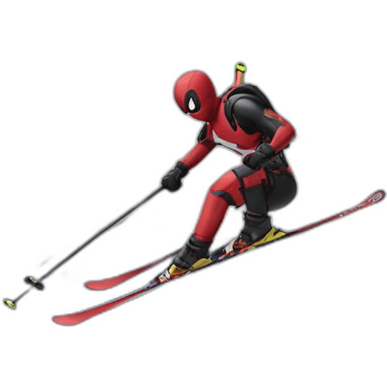 Dead pool qui fait du ski alpin emoji