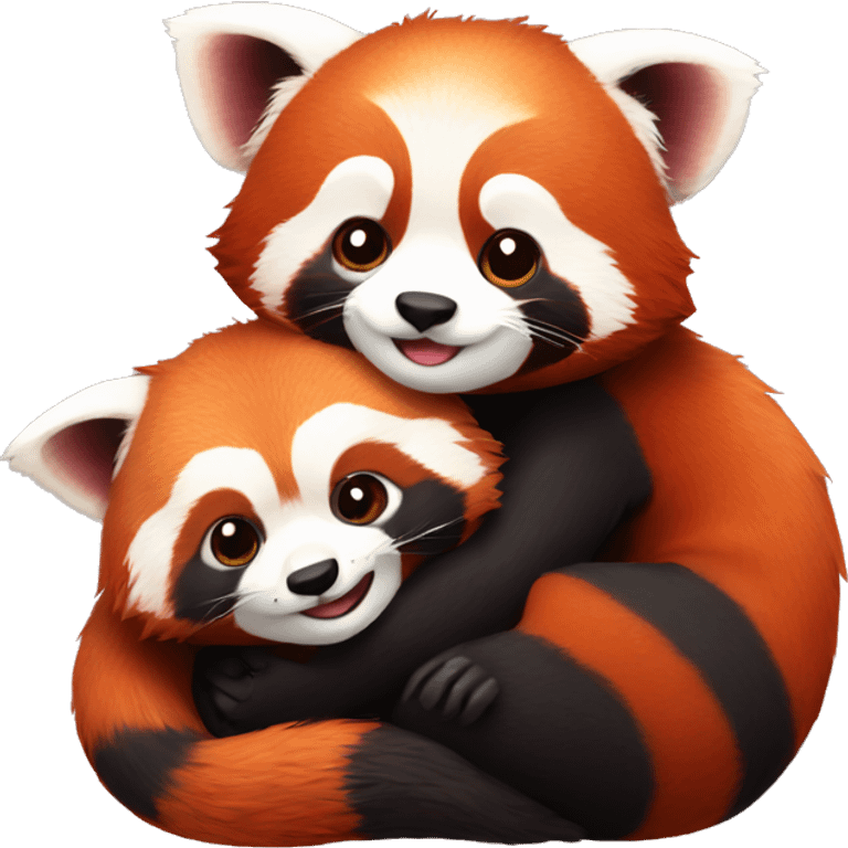 red panda hugging red panda emoji